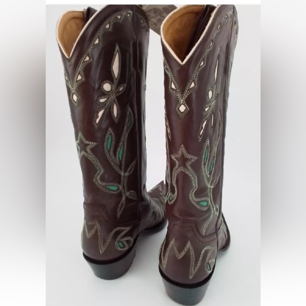 Rare NIB old gringo atlantic boots tourqoise and bone inlaid boots RTL $595 7.5 - Picture 7 of 8